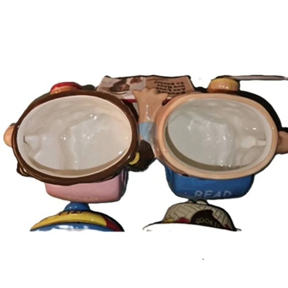 Famous Amos Double Chip & Cookie Ceramic Jars 12 1/2